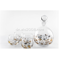 Clear Glass Pitcher Decanter mit Abziehbild